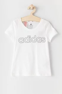 Koszulki dla dziewczynek - adidas T-shirt dziecięcy GN4045 kolor biały - grafika 1