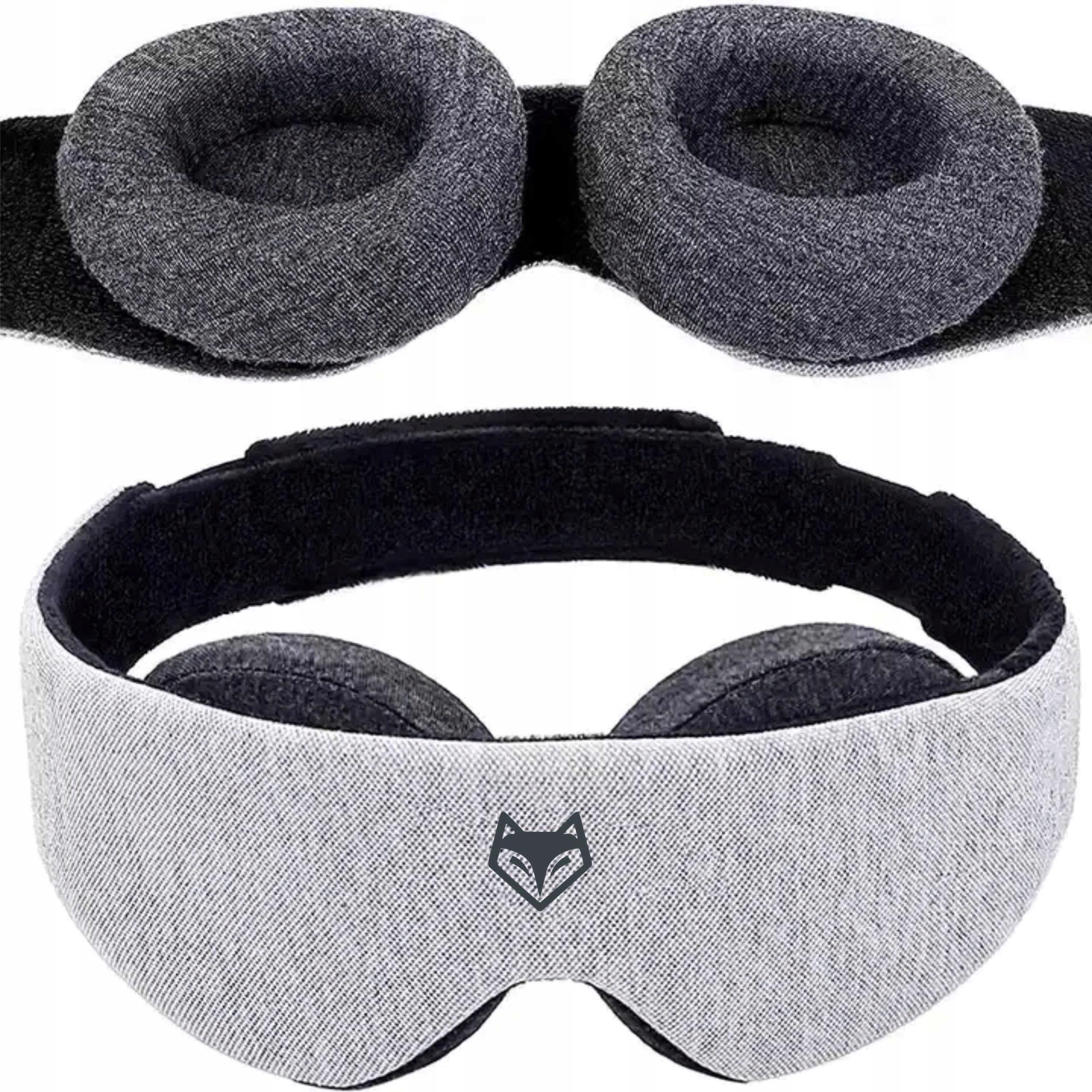 Opaska na oczy do spania 3D Premium Zaciemniająca ergonomiczna maska szara