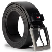 Paski - Tommy Hilfiger klasyczny pasek męski czarny skóra naturalna AM0AM05878 - miniaturka - grafika 1