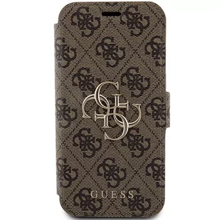 Guess GUBKP15X4GMGBR iPhone 15 Pro Max 6.7" brązowy/brown book 4G Metal Logo - Etui i futerały do telefonów - miniaturka - grafika 3
