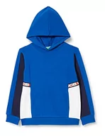 Bluzy dla chłopców - United Colors of Benetton Chłopięca bluza z kapturem z długim rękawem, Bluette z białą wstążką 07v, 120 - miniaturka - grafika 1