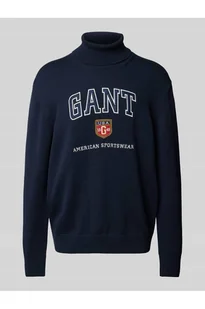 Sweter z dzianiny z wyhaftowanym logo - Gant - Swetry męskie - miniaturka - grafika 1