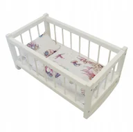 Pościel dla dzieci - Drewniana Kołyska Łóżeczko Dla Lalek Białe Pościel Syrenka Pokój - miniaturka - grafika 1