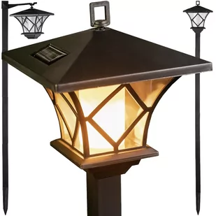 Lampa Solarna LED Ogrodowa Wbijana Efekt Płomień Ogień Lampka Czarna 155 cm GARDLOV - Lampy ogrodowe - miniaturka - grafika 1