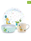 Sztućce dla dzieci - ppd 3-częściowy zestaw "Croco & Giraffe" ze wzorem - miniaturka - grafika 1