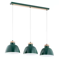 Lampy sufitowe - Lorien lampa wisząca 3xE27 zielona/drewno 62390 - miniaturka - grafika 1