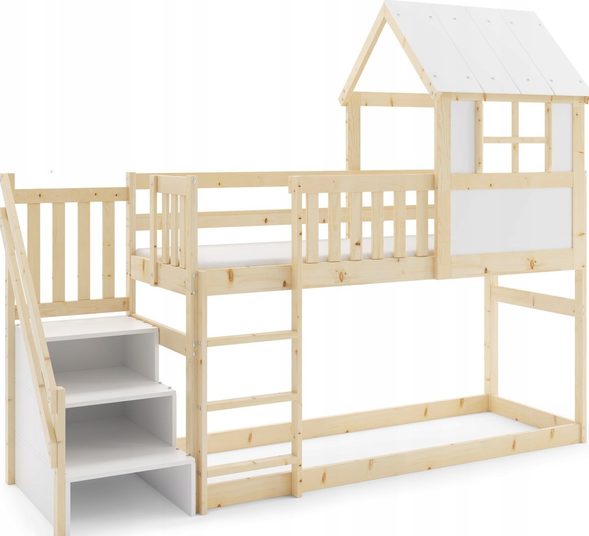 łóżko piętrowe Antresola DS 200x90 z materacem od Interbeds