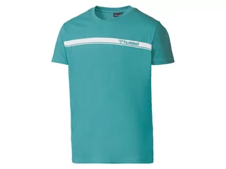 Koszulki męskie - Hummel T-shirt męski HML Mover z bawełny (XXL, Turkusowy) - grafika 1