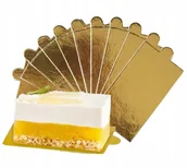 Dodatki do ciast w proszku - Podkład pod tort złoty prostokątny podkładka monoporcje bankietówka 10szt - miniaturka - grafika 1