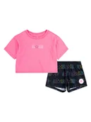 Kaftaniki dla niemowląt - Converse 2-częściowy zestaw w kolorze różowo-czarnym - miniaturka - grafika 1