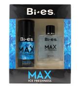 Zestawy kosmetyków męskich - Bi-Es Max Ice Freshness for Men Zestaw Dezodorant w sprayu 150 ml + Płyn po goleniu 100 ml - miniaturka - grafika 1