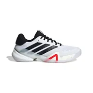 Buty sportowe męskie - Męskie buty tenisowe adidas Barricade 14 Tennis Shoes Ftwr White/Core Black/Lucid Red EUR 46 2/3 - miniaturka - grafika 1