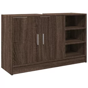 vidaXL Szafka pod umywalkę, brązowy dąb, 90x29x55 cm - Szafki łazienkowe - miniaturka - grafika 1