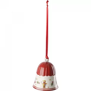 Villeroy Boch Toy's Delight dekoracja choinkowa dzwonek, porcelana, czerwony/biały/złoty 14-8659-6852 - Siekacze tarki i szatkownice - miniaturka - grafika 1