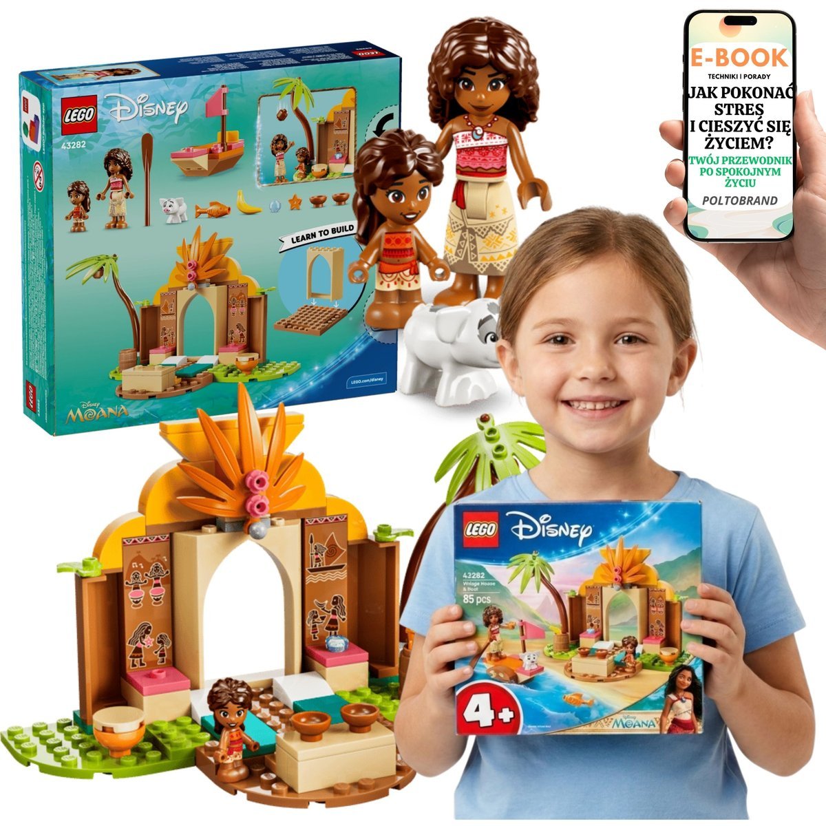 LEGO DISNEY VAIANA 43282 Wiejska Chatka i Łódka Pua Simea Prezent 4+ E-BOOK-1
