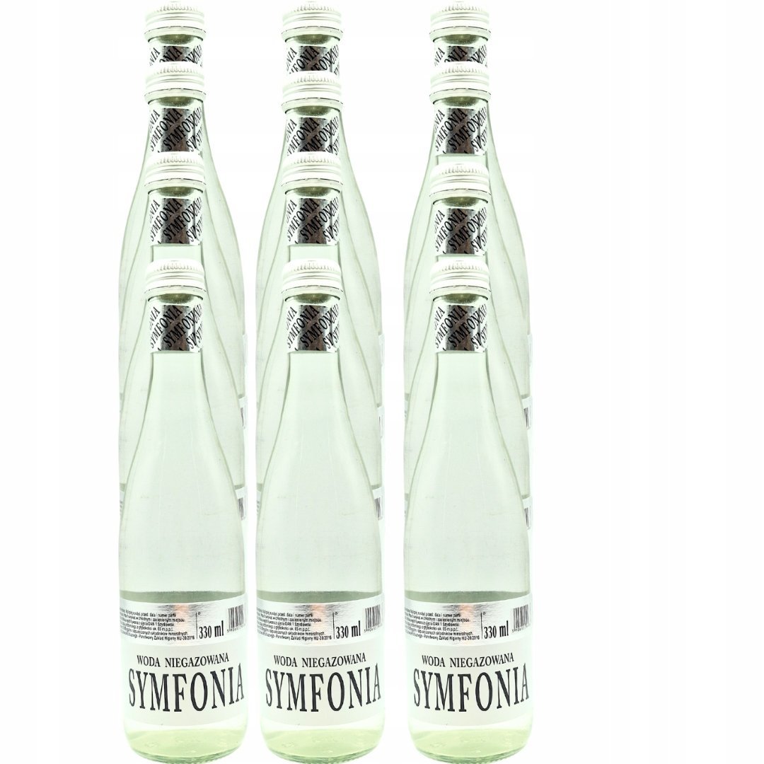 Woda Źródlana SYMFONIA Niegazowana 330ml w Szklanej Butelce Zestaw 12 Sztuk