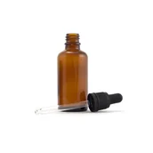 Pojemniki kuchenne - Butelka szklana brązowa 50ml z pipetą (1szt) - BW35 - miniaturka - grafika 1