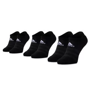 Skarpetki damskie - Adidas Zestaw 3 par niskich skarpet unisex Cush Low 3PP DZ9385 Black/Black/Black - grafika 1