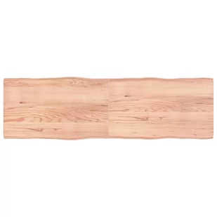 vidaXL Blat stołu, jasny brąz, 200x60x6 cm, dąb z naturalną krawędzią - Meble modułowe i akcesoria - miniaturka - grafika 1