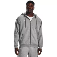 Koszulki sportowe męskie - Męska bluza dresowa rozpinana z kapturem Under Armour UA Rival Fleece FZ Hoodie - szara - UNDER ARMOUR - miniaturka - grafika 1