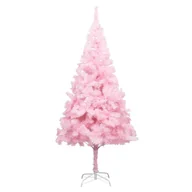 Choinki - vidaXL Sztuczna choinka ze stojakiem, różowa, 213 cm, PVC - miniaturka - grafika 1
