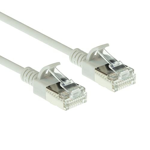 ACT CAT6a kabel sieciowy, U/FTP LSZH LAN cienki kabel 3,8 mm Slimline, elastyczny kabel CAT 6a z wtyczką RJ45, do stosowania w centrach danych, 0,15 m, szary – DC7030