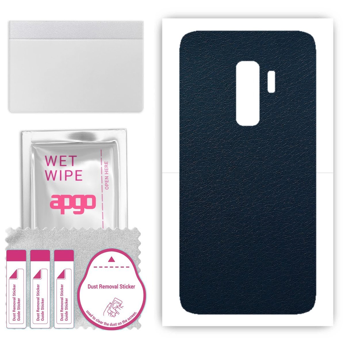 Folia naklejka skórka strukturalna na TYŁ do Samsung Galaxy S9 Plus - Skóra Granatowa - apgo SKINS