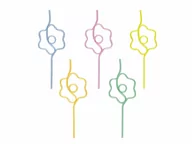 Dekoracje sali - Słomki Stokrotki mix kolorów - 21 cm - 5 szt. - miniaturka - grafika 1