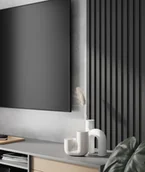 Panele ścienne i boazeria - 275x30x2,6 cm LD Panel akustyczny na grubym filcu (czarny mat) - lamele ścienne i sufitowe 3D - miniaturka - grafika 1