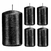 Świece - Świece ozdobne czarne walec kokon 10/6 zestaw 5 sz - miniaturka - grafika 1