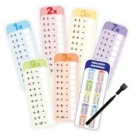 Pomoce naukowe - Pisz i zmazuj - Tabliczka mnożenia 11 kart + pisak - praca zbiorowa - miniaturka - grafika 1