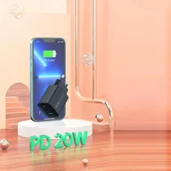 Ładowarki do telefonów - Ładowarka sieciowa VIDVIE PLE248 1xUSB + 1xType C + kabel Type C 3A PD 20W czarny - miniaturka - grafika 1