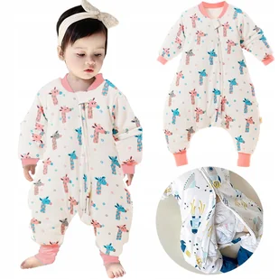 PIŻAMA DLA DZIECI PAJACYK DO SPANIA SWADDLE UP ŚPIWOREK ROZPINANY BAWEŁNA 70 - Śpiworki dla dzieci - miniaturka - grafika 1