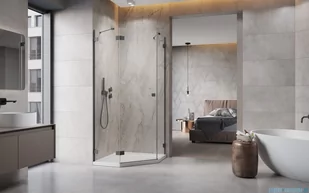 Radaway Essenza Pro Brushed GunMetal Ptj kabina pięciokątna 90x80 lewa szczotkowany grafit 10100000-92-01L/10100600-01-01 - Kabiny prysznicowe Radaway Essenza Pro Brushed GunMetal Ptj kabina pięciokątna 90x80 lewa szczotkowany grafit 10100000-92-01L/10100600-01-01 - Kabiny prysznicowe - miniaturka - grafika 4