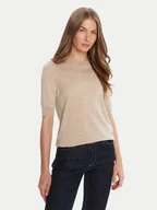 Swetry damskie - BOSS Sweter Farbella 50544996 Beżowy Slim Fit - miniaturka - grafika 1