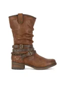 Kozaki damskie - Mustang Kozaki 1229-605 Brązowy - miniaturka - grafika 1