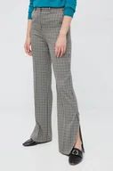 Spodnie damskie - Sisley spodnie damskie kolor beżowy dzwony high waist - miniaturka - grafika 1