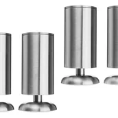 Zawiasy, okucia i inne akcesoria - (50 x 120 mm) 4 sztuki nóg meblowych, okrągłe nogi ze stali nierdzewnej do szafek kuchennych, regulowane podnóżki meblowe - miniaturka - grafika 1