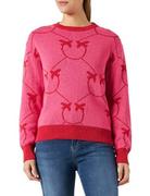 Swetry damskie - Pinko Damski sweter Abbey Road Jacqu Henley Shirt, Yr4_Fuxia/czerwony, L, Yr4_fuxia/Czerwony, L - miniaturka - grafika 1