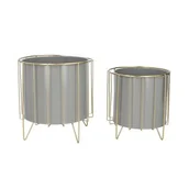 Kwietniki - Osłonka metalowa szaro-złota 2 sztuki - miniaturka - grafika 1