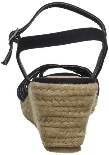 Ruby Brown Damskie High jute Wedges pasek na kostkę, czarny - Czarny (Black 001) - 40 EU