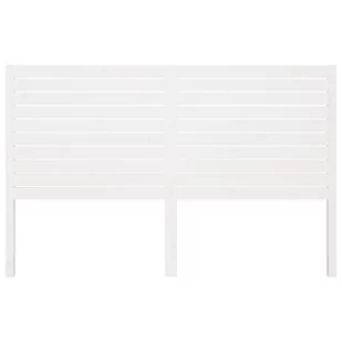 Lumarko Wezgłowie łóżka, białe, 141x4x100 cm, lite drewno sosnowe - Inne meble do sypialni - miniaturka - grafika 4