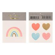 Zabawki kreatywne - Tatuaże dla dzieci Rainbow & Hearts – Meri Meri - miniaturka - grafika 1