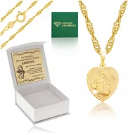 Biżuteria dla dzieci - ZŁOTY ŁAŃCUSZEK MEDALIK SZKAPLERZ DWUSTRONNY 60CM - miniaturka - grafika 1