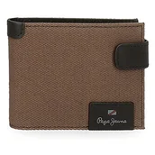 Koszulki i topy damskie - Pepe Jeans Hilltop portfel poziomy z zapięciem na kliknięcie, unikalny, Brązowy, única, Poziomy portfel z zamknięciem kliknięcia - miniaturka - grafika 1