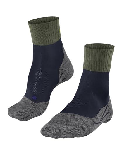 FALKE Mężczyźni Skarpety do wędrówek TK2 Explore Cool Short M SSO Oddychający I Szybkoschnący przeciw pęcherzom grube 1 Para, Niebieski (Space Blue 6116), 39-41