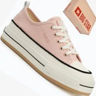 Trampki damskie - Big Star NN274207 trampki damskie różowe buty na platformie - miniaturka - grafika 1