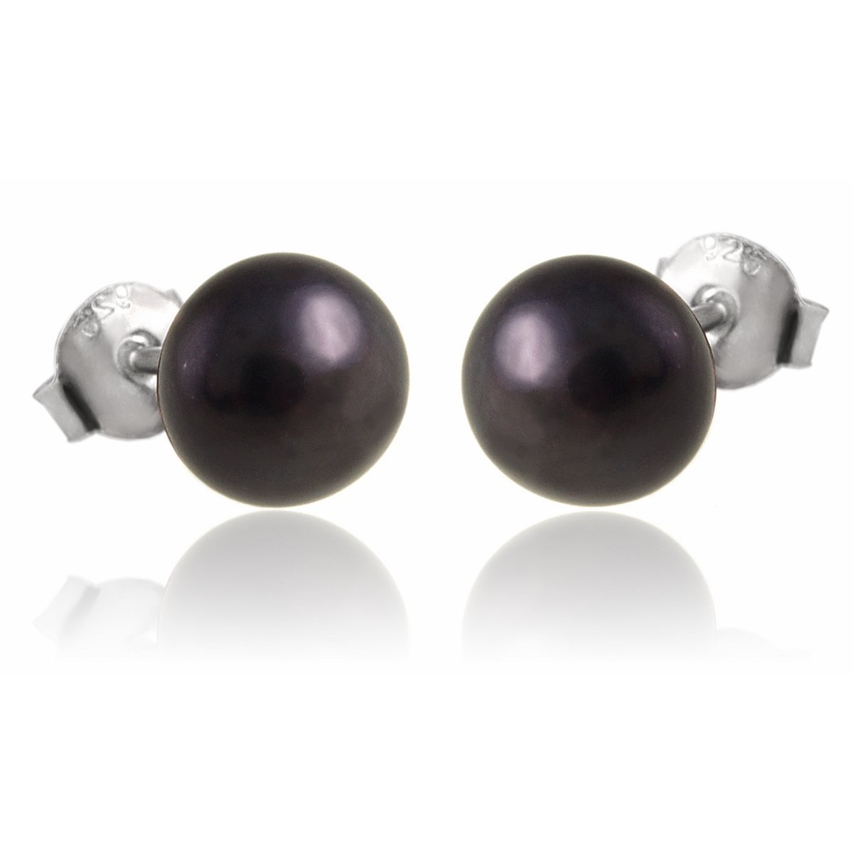 Kolczyki z ciemną perłą srebro 925 Klasyka w nowoczesnym wydaniu 0,8g