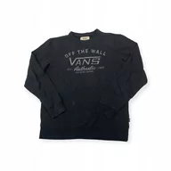 Bluzy męskie - Wciągana czarna bluza męska z długim rękawem Vans M - miniaturka - grafika 1
