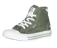 Sneakersy damskie - MUSTANG Damskie 1420-502 sneakersy, zielone/szare, 42 EU - miniaturka - grafika 1